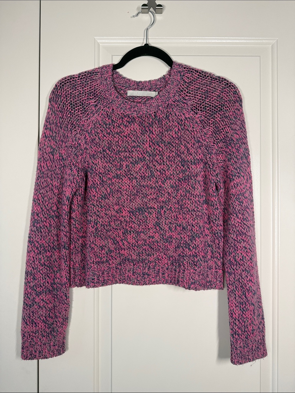 Cozy Marled Pink Crewneck Sweater
